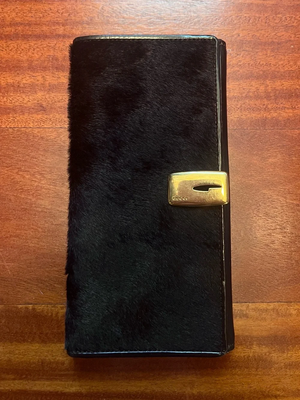 RARE Gucci by Tom Ford Chocolate Brown Leather and Pony Hair wallet  🤎